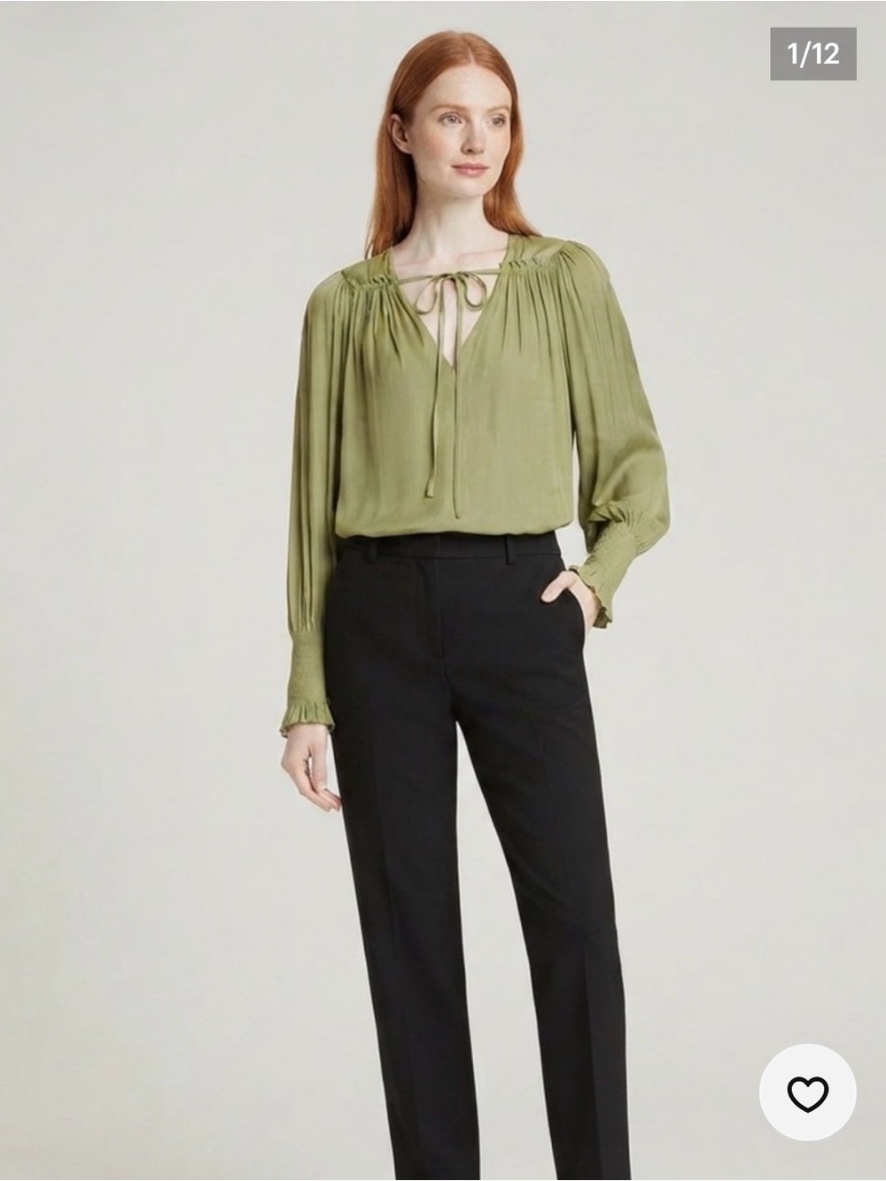 Rebecca Taylor Sateen Tie-Neck Blouse